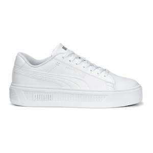 .Puma Womens Smash Platform V3 WHITE/SILVER - (390758 01) - PF3- R1L5