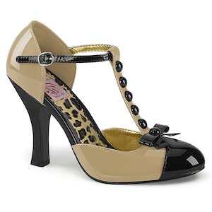 Shoe: SMITTEN-10 Cream-Black Patent