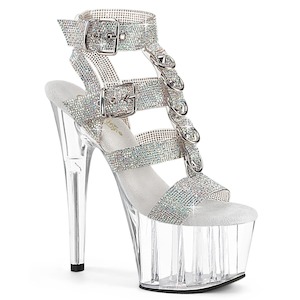 Shoe: ADORE-756RS Silver AB Rhinestones TPU/Clear