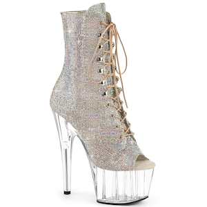 Shoe: ADORE-1021C-RS Silver AB Rhinestones TPU/Clear