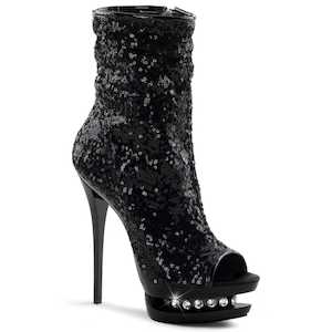 Shoe: BLONDIE-R-1008 Black Sequins/Black