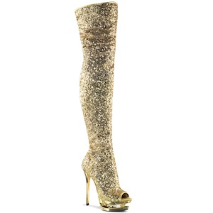 Shoe: BLONDIE-R-3011 Gold Sequins/Gold Chrome