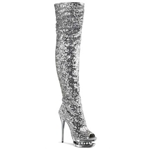 Shoe: BLONDIE-R-3011 Silver Sequins/Silver Chrome