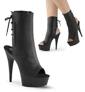 Shoe: DELIGHT-1018 Black Faux Leather/Black