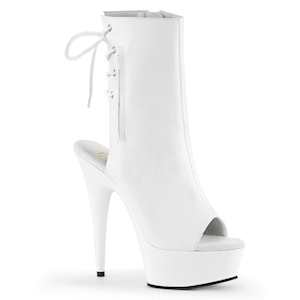 DELIGHT-1018 White Faux Leather/White