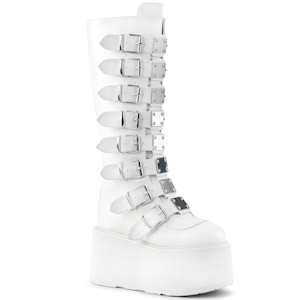 Shoe: DAMNED-318 White Vegan Leather