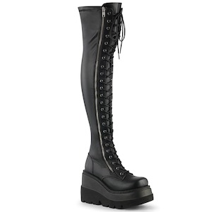 SHAKER-374 Black Stretch Vegan Leather