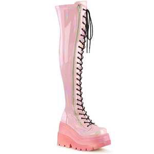 SHAKER-374-1 Baby Pink Hologram Stretch Patent