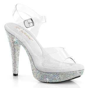 Shoe: COCKTAIL-508DM Shoes Clear/Silver Multi Rhinestone