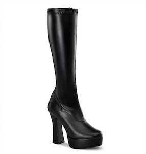 Shoe: ELECTRA-2000Z Black Stretch Faux Leather