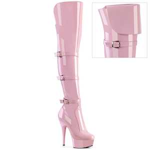 DELIGHT-3018 Baby Pink Stretch Patent/Baby Pink