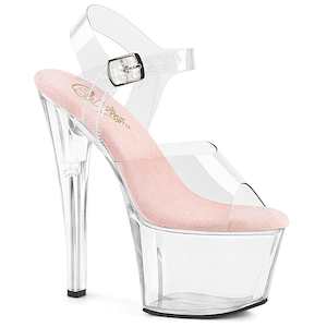 Shoe: SKY-308 Platform Shoes Clear-Baby Pink/Clear