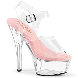 KISS-208 Platform Shoes Clear-Baby Pink/Clear