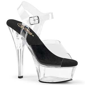 KISS-208 Platform Shoes Clear-Black/Clear