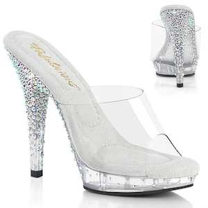 LIP-101CAS Shoes Clear/Silver AB Rhinestone