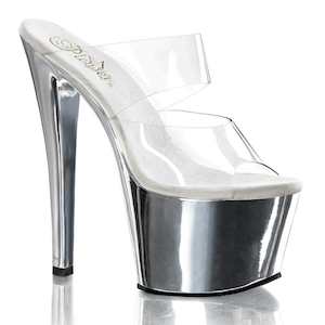 Shoe: SKY-302 Clear/Silver Chrome