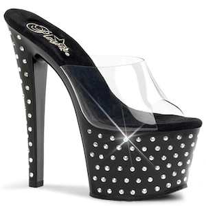 Shoe: STARDUST-701 Clear/Black