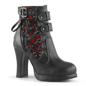 CRYPTO-51 Black-Red Lace Vegan Leather