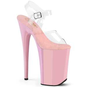 Shoe: INFINITY-908 Platform Shoes Clear/Baby Pink