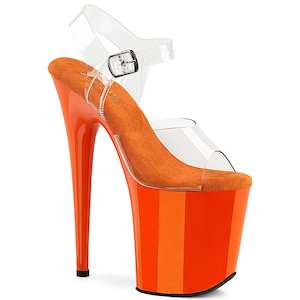 FLAMINGO-808 Platform Shoes Clear/Orange