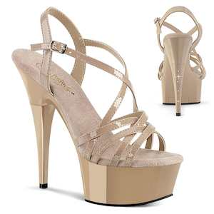 CAPTIVA-613 Platform Shoes Nude Patent Nude