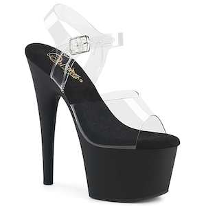 ADORE-708 Platform Shoes Clear/Black Matte