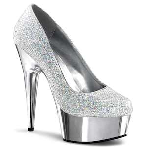 Shoe: DELIGHT-685G Silver Multi Glitter/Silver Chrome