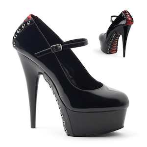 DELIGHT-687FH Black-Red Patent/Black