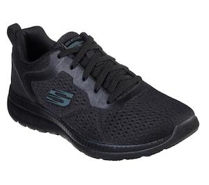 12607-Casual fully black lace up sneaker, great work shoe