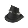 Black Leatherette High Bracelet Cone 75mm