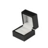 Black Gloss Ring Box with White Interior – 60 x 60 x 45mm