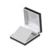 Black Soft Touch Leatherette Earring Box with White Stripe Detail 65 x 60 x 25mm