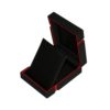 Soft Touch Leatherette Pendant Box – Black with Red Stripe 75 x 95 x 32mm