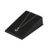 Merchandising: Black Leatherette Small Sloping Wedge Display with Elastic and Well to Hold Chain 115 x 75 x 33mm