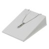 Merchandising: White Leatherette Large Sloping Wedge Display with Elastic and Well to Hold Chain 150 x 110 x 40mm