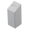 White Leatherette Square Ring Pillar 100mm High