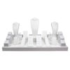 White Leatherette Plinth Display Set and Accessories 600mm x 300mm x 300mm