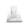 White Leatherette Plinth Display Set and Accessories 300mm x 300mm x 300mm