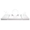 White Leatherette Plinth Display Set and Accessories 600mm x 300mm x 260mm