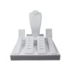 White Leatherette Plinth Display Set and Accessories 300mm x 300mm x 300mm