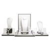 White & Black Leatherette Plinth Display Set and Accessories 840mm x 255mm x 400mm