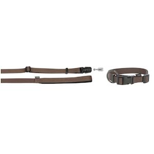 GoLeyGo Dog Leash+Collar cpt Sm Brown