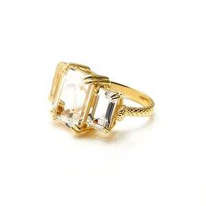 Temptation Ring By Silk and Steel - Clear Crystal/Gold