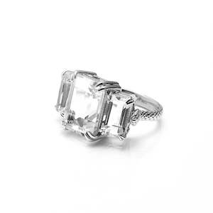 Temptation Ring By Silk and Steel - Clear Crystal/ Silver