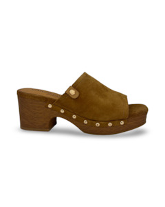 Suede Clog By Carmela - Camel