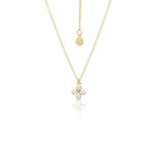 Jewellery Sgc: Flora Necklace By Silk and Steel - Gold/CZ