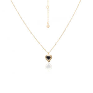 Dinner Date: Amour Necklace By Silk & Steel - Black/Gold