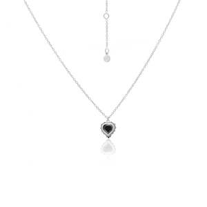 Gifts Under 300 00: Amour Necklace By Silk & Steel - Black/Silver