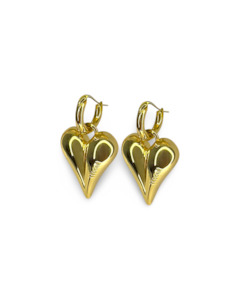 Glowing Heart Earrings By Ledoré - Gold