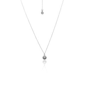 Petite Perle Necklace By Silk & Steel - Pearl/Silver